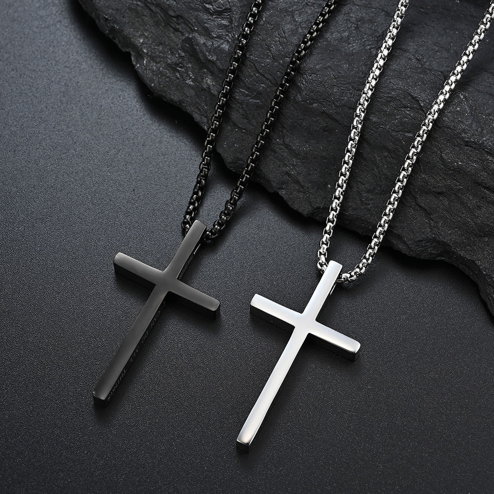 Wholesale Titanium steel cross necklace men's and women's pendant sweater chain pendant